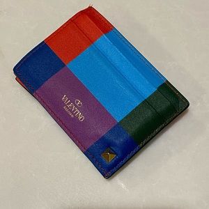 Valentino rock studded card holder